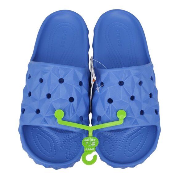 Crocs Classic Geometric Slide V2 Blue Men10 Women 12 Comfortable Slip-On Sandals - Picture 1 of 9